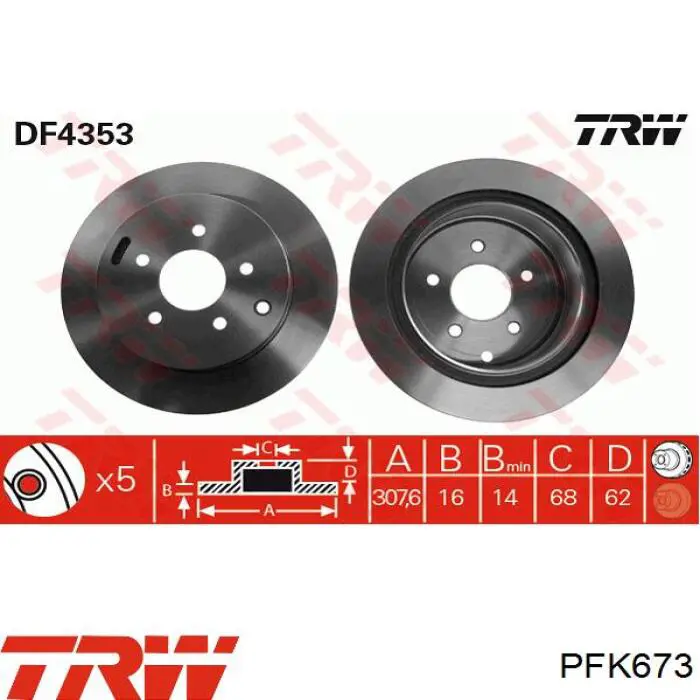 Комплект пружинок крепления дисковых колодок, передних TRW PFK673 цена, от 7.90 USD