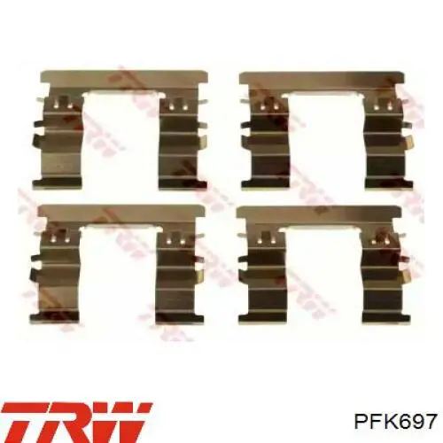 PFK697 TRW Комплект пружинок крепления дисковых передних колодок
