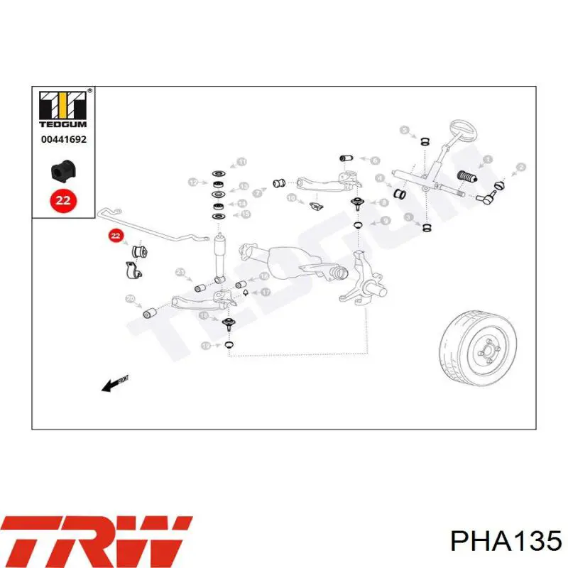 Купить PHA135 TRW Задний тормозной шланг
