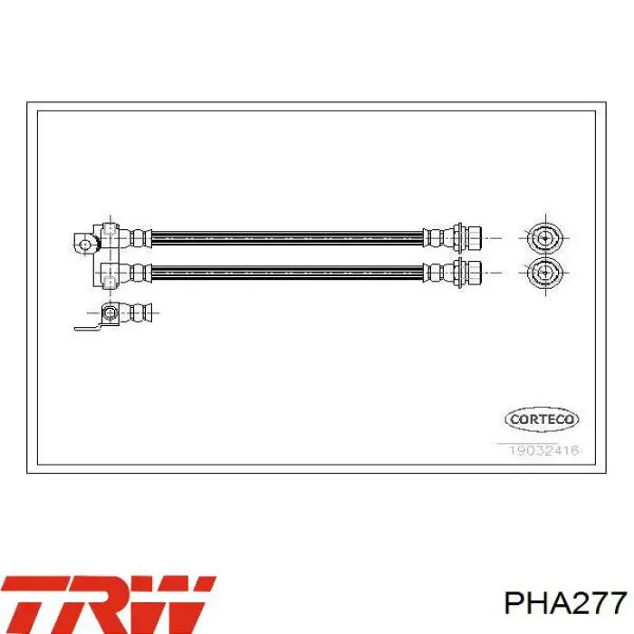 Задний тормозной шланг PHA277 TRW