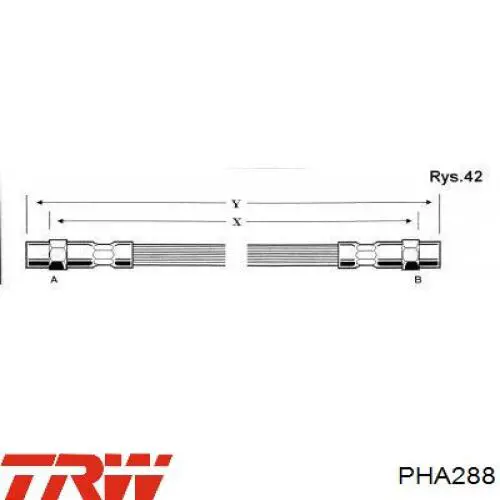 Шланг тормозной передний TRW PHA288