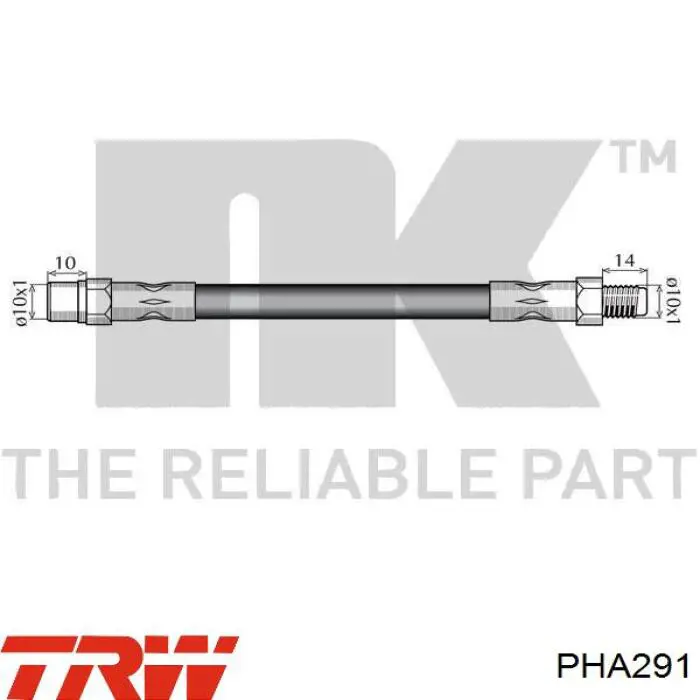 Задний тормозной шланг PHA291 TRW
