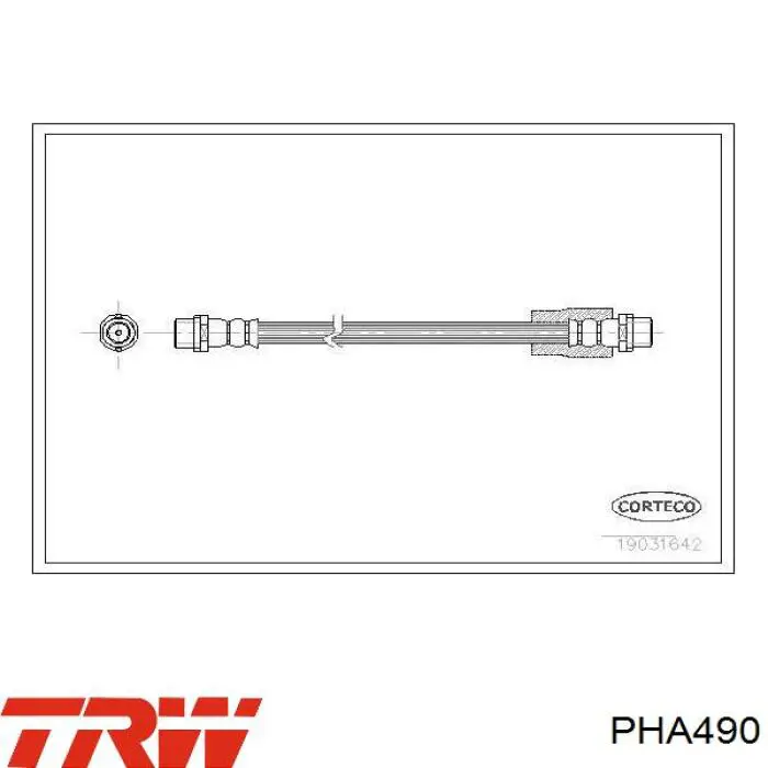Шланг тормозной передний TRW PHA490