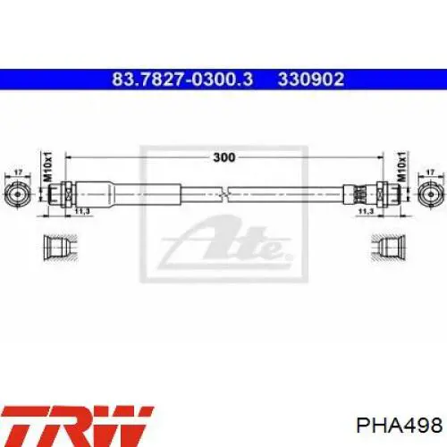 Задний тормозной шланг PHA498 TRW