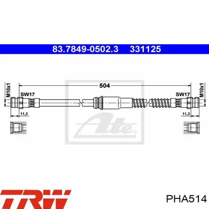 Latiguillo de freno delantero PHA514 TRW