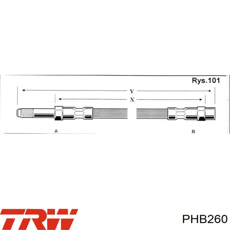 Купить PHB260 TRW Шланг тормозной передний