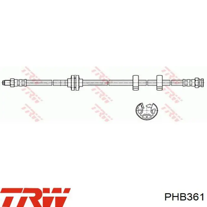 PHB361 TRW шланг тормозной передний