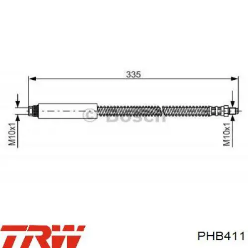 PHB411 TRW шланг тормозной передний