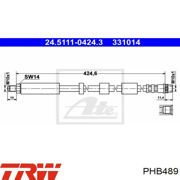 Шланг тормозной передний 5040303 Autotechteile