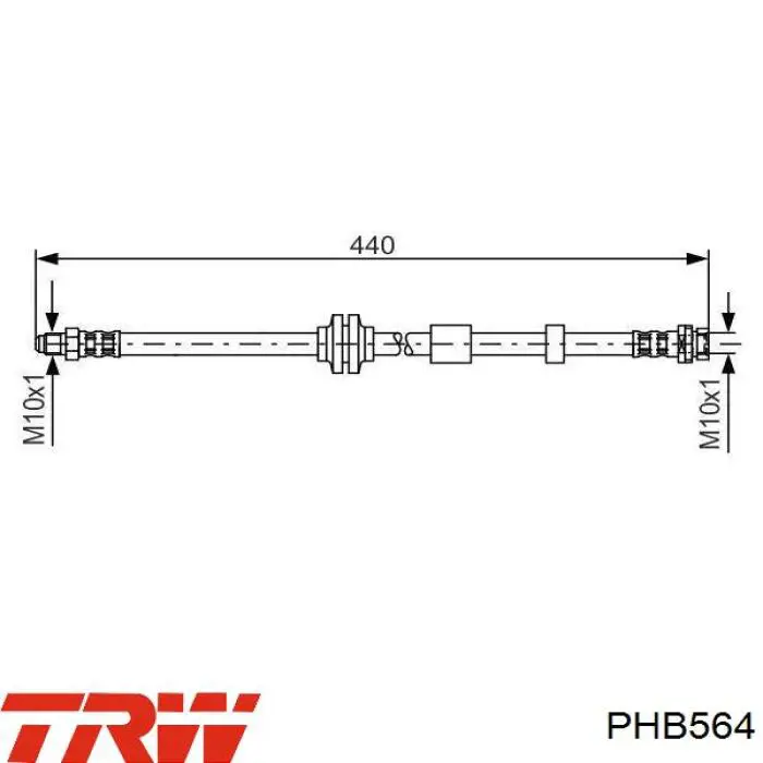 Шланг тормозной передний PHB564 TRW