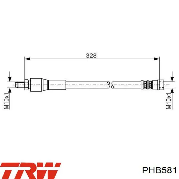 Шланг гальмівний задній PHB581 TRW