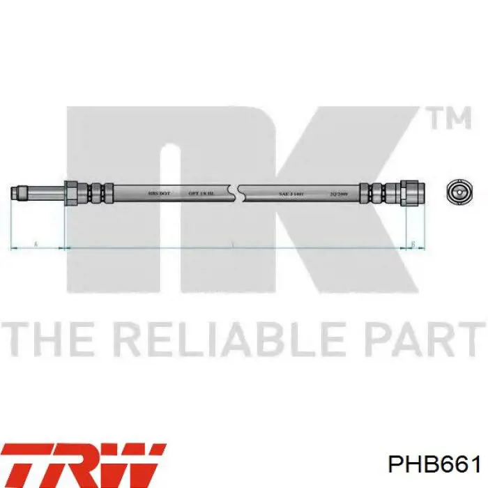 Купить PHB661 TRW Задний тормозной шланг