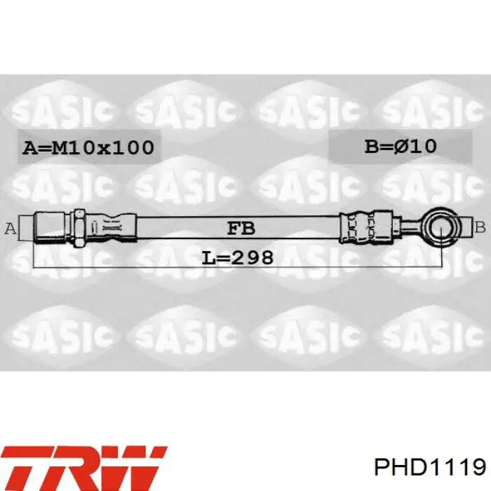 Шланг тормозной передний PHD1213 TRW