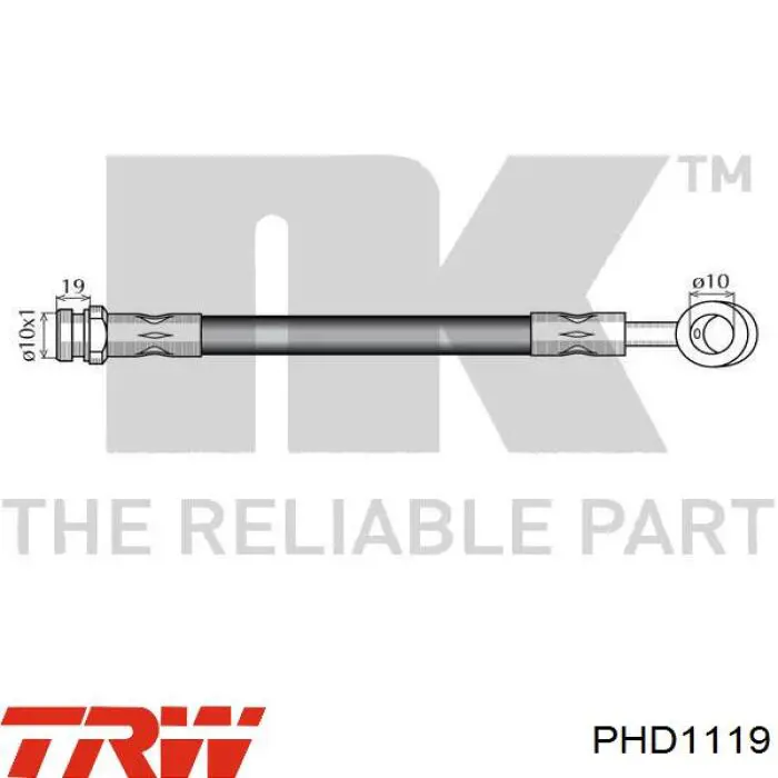 Купить PHD1213 TRW Шланг тормозной передний