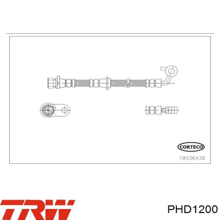 Шланг тормозной передний правый PHD1200 TRW