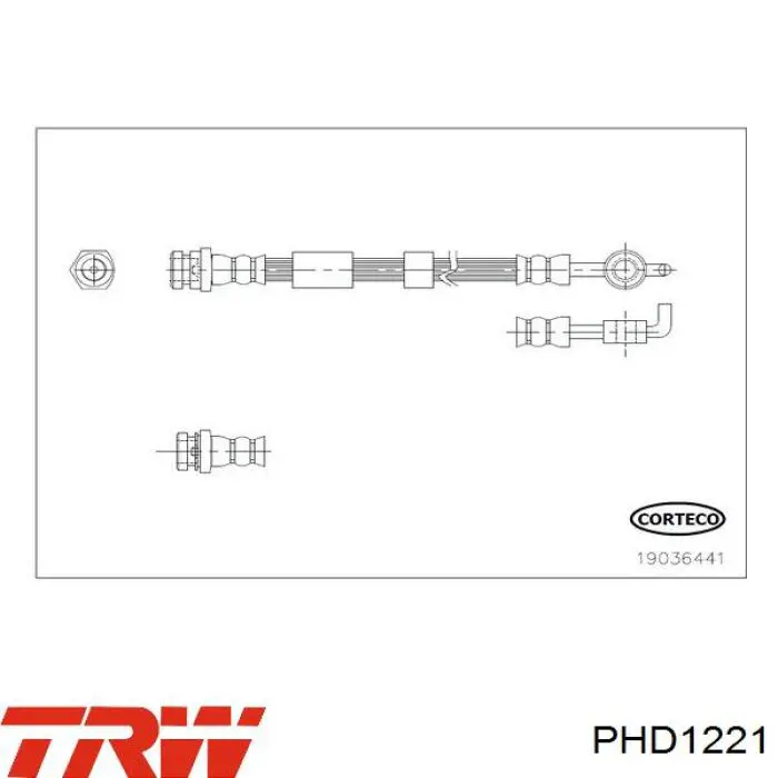 PHD1221 TRW шланг тормозной задний