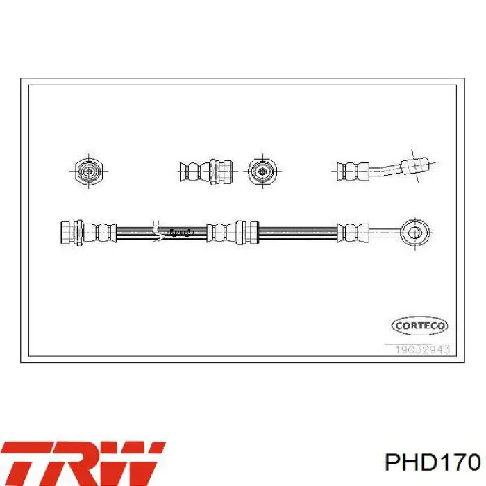 Купить PHD170 TRW Шланг тормозной передний