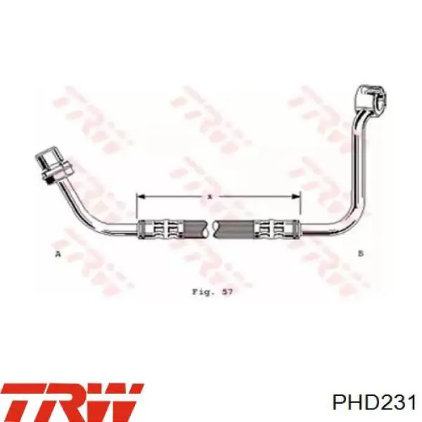 Шланг тормозной передний левый PHD231 TRW