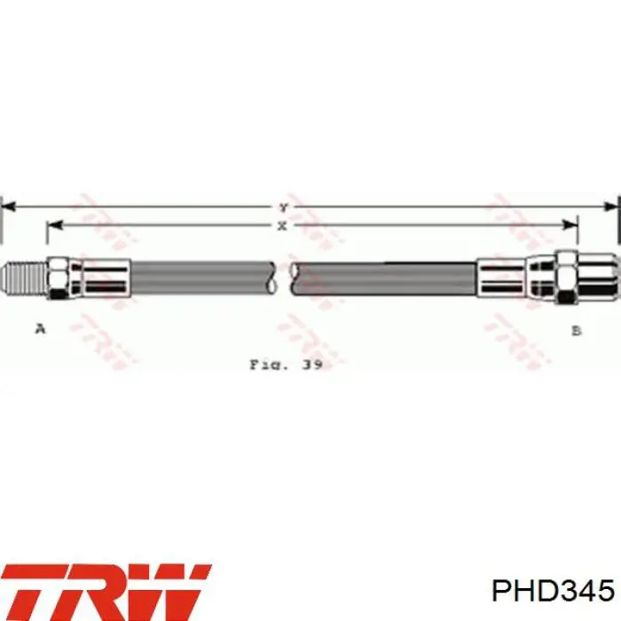 Шланг тормозной передний TRW PHD345
