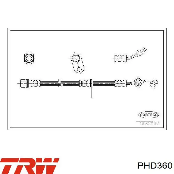 Шланг тормозной передний правый PHD360 TRW