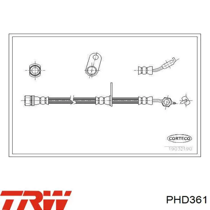 Шланг тормозной передний левый PHD361 TRW