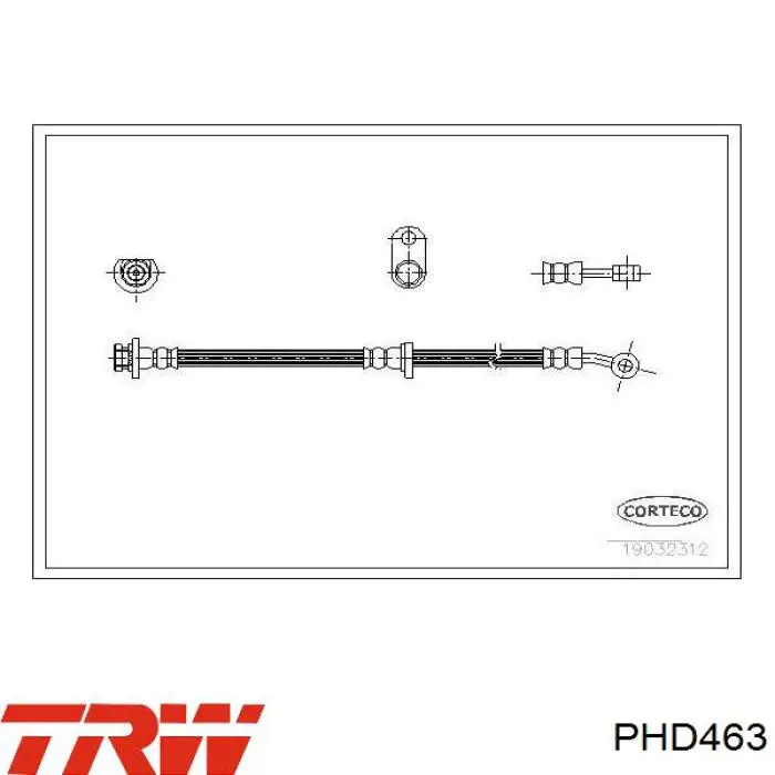 Шланг тормозной передний правый PHD463 TRW