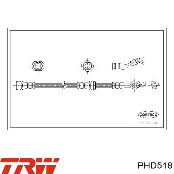 Шланг тормозной передний PHD518 TRW