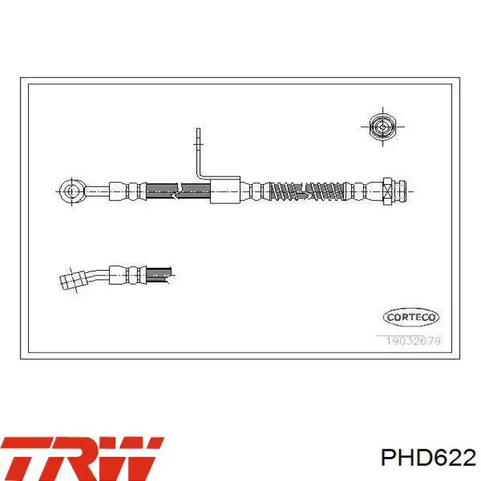 PHD622 TRW шланг тормозной передний правый