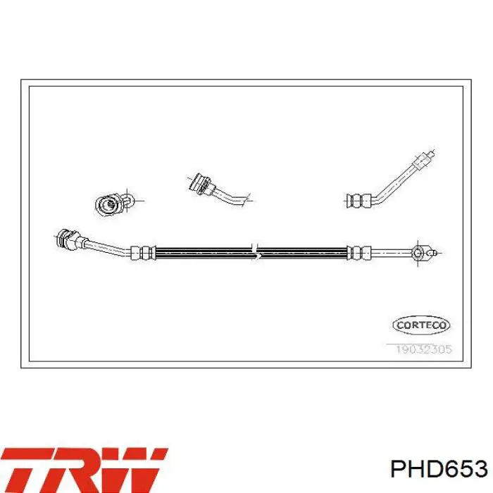 PHD653 TRW шланг тормозной передний правый