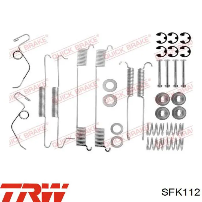 Установочный комплект задних барабанных колодок TRW SFK112 цена, от 18.70 USD
