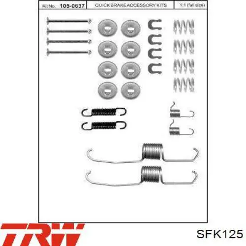 Монтажный комплект задних барабанных колодок 1050638 Quick Brake