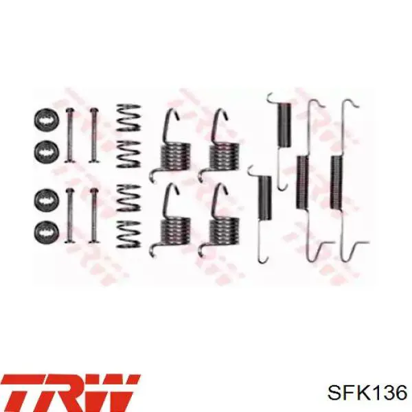 Монтажный комплект задних барабанных колодок SFK136 TRW