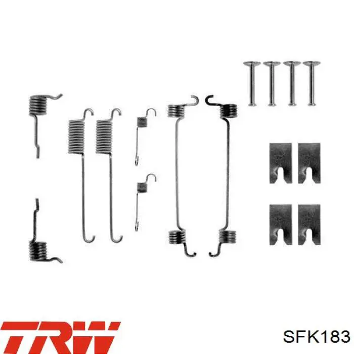 Установочный комплект задних барабанных колодок TRW SFK183 цена, от 9.13 USD