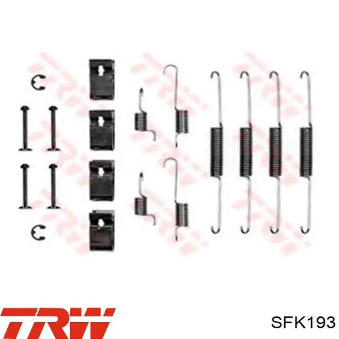 Установочный комплект задних барабанных колодок TRW SFK193 цена, от 6.61 USD