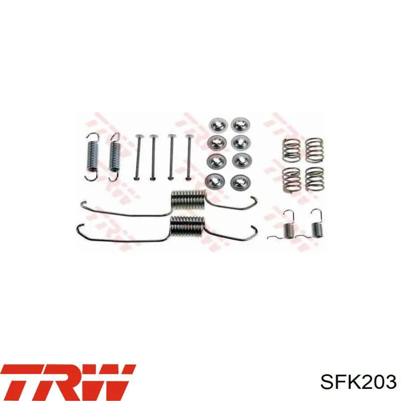 Установочный комплект задних барабанных колодок TRW SFK203 цена, от 17.86 USD