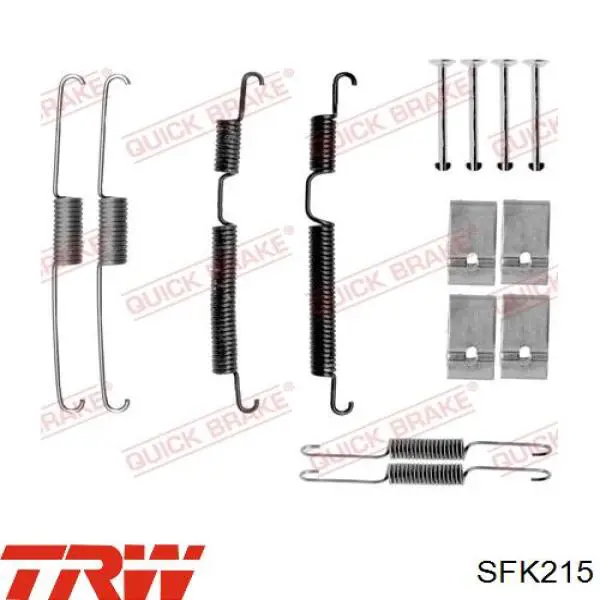 SFK215 TRW Комплект монтажный задних барабанных колодок