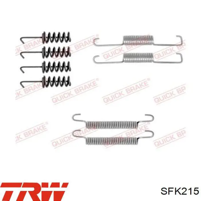 Установочный комплект задних барабанных колодок TRW SFK215 цена, от 7.73 USD