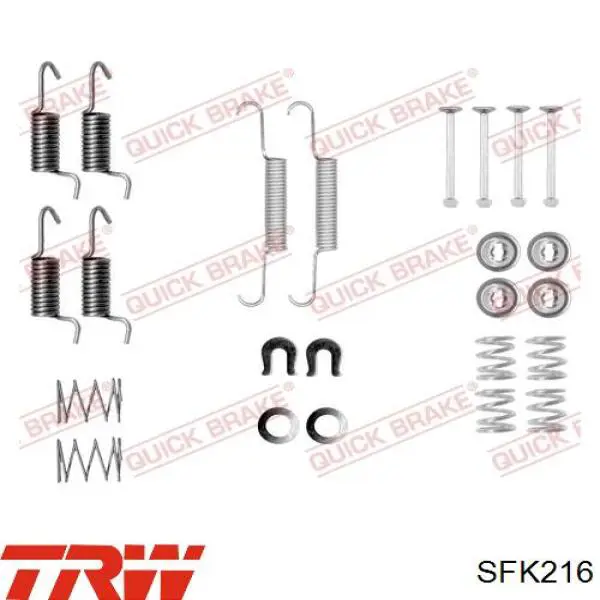 SFK216 TRW kit de montagem das sapatas traseiras de tambor