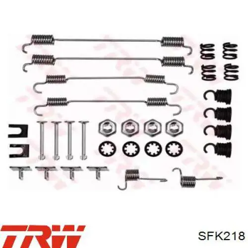 Монтажный комплект задних барабанных колодок SFK218 TRW