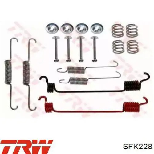 Купить SFK228 TRW Монтажный комплект задних барабанных колодок