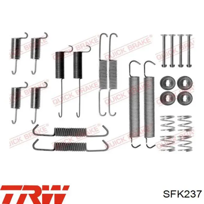 Установочный комплект задних барабанных колодок TRW SFK237 цена, от 12.58 USD