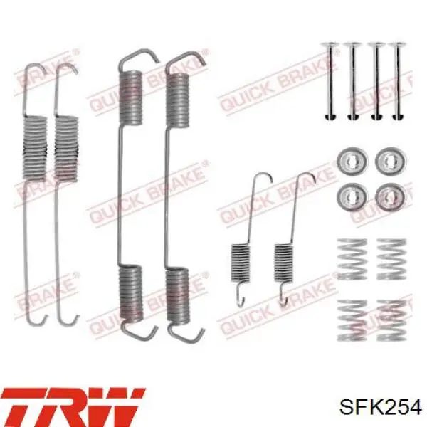 Монтажный комплект задних барабанных колодок QB1050780 Quick Brake
