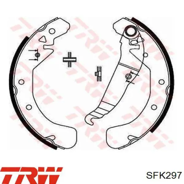 Монтажный комплект задних барабанных колодок TRW SFK297