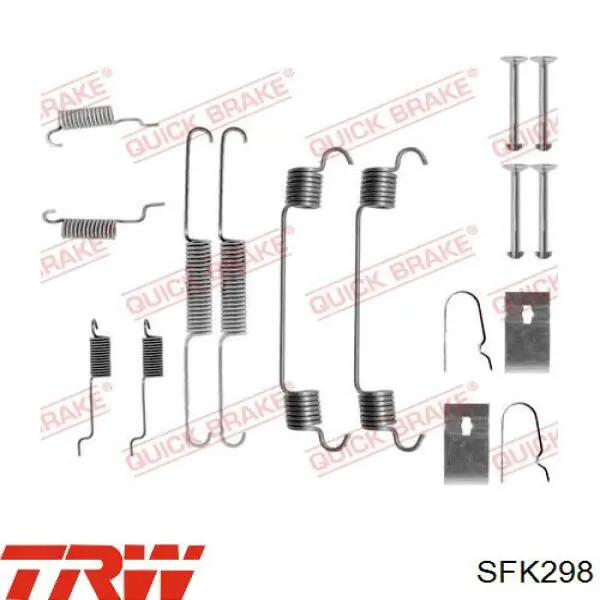 Монтажный комплект задних барабанных колодок SFK298 TRW