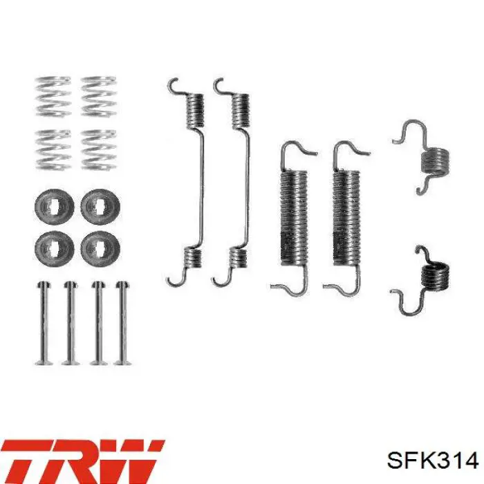 Монтажный комплект задних барабанных колодок SFK314 TRW