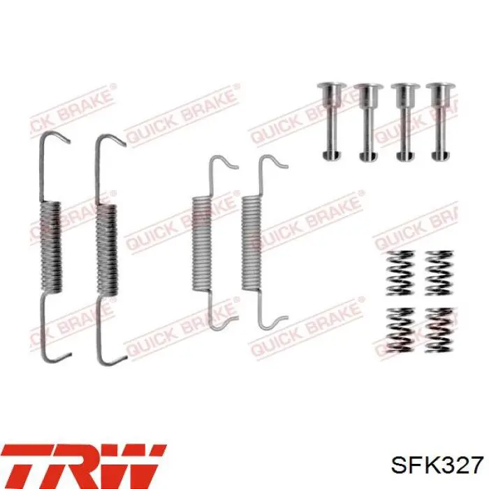 Купить SFK327 TRW Монтажный комплект задних барабанных колодок