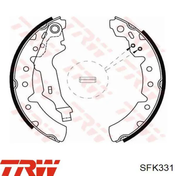 Установочный комплект задних барабанных колодок TRW SFK331 цена, от 7.83 USD