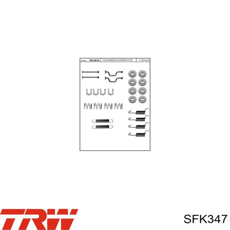 Ремкомплект тормозных колодок SFK347 TRW