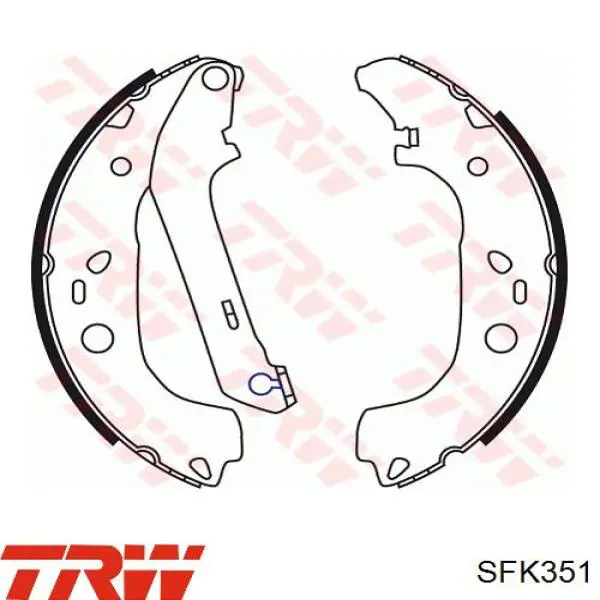 Купить SFK351 TRW Монтажный комплект задних барабанных колодок