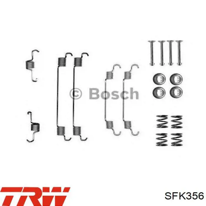 Установочный комплект задних барабанных колодок TRW SFK356 цена, от 7.60 USD